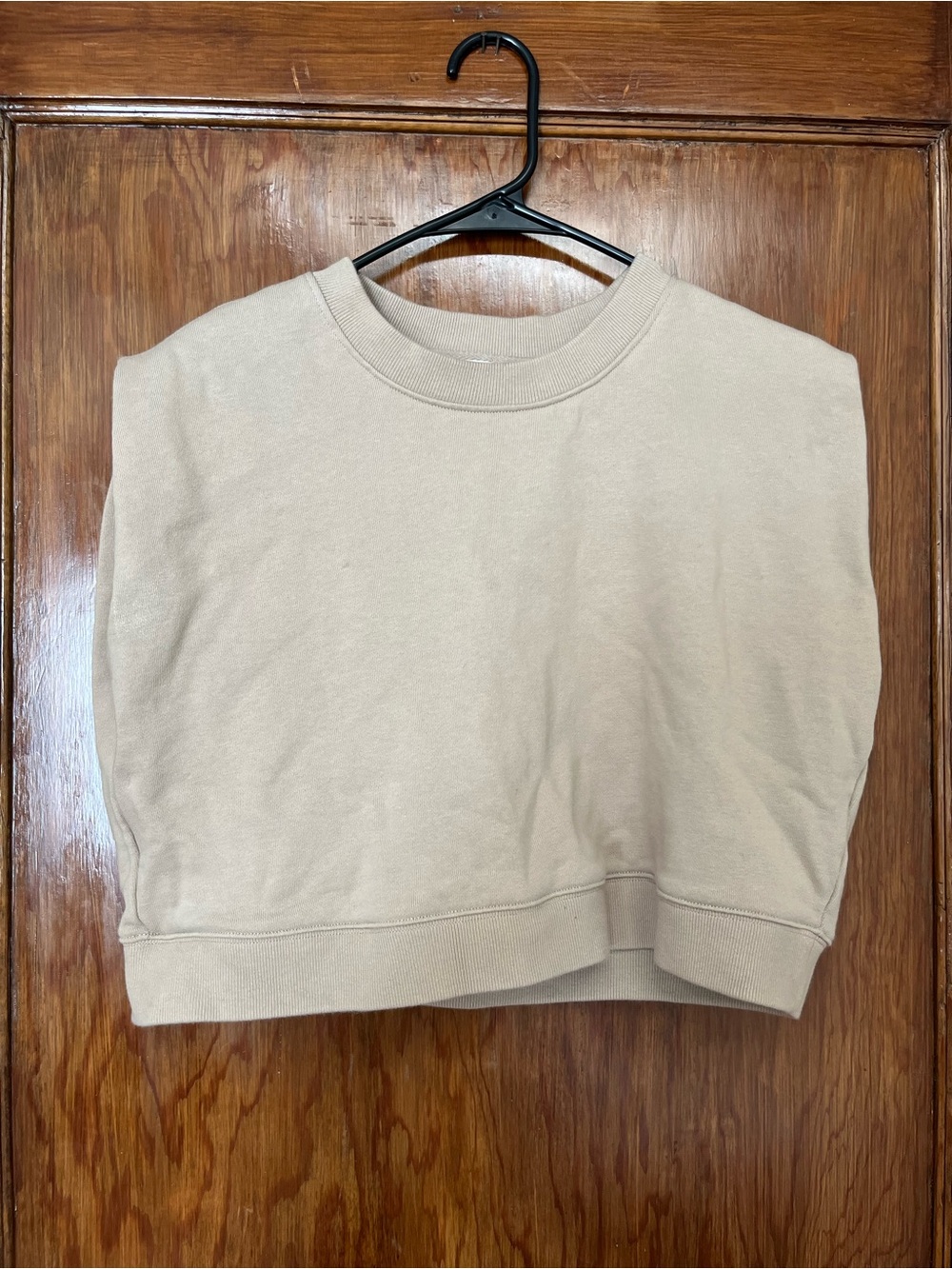 Anthropologie Sleeveless Sweatshirt Stone Tan